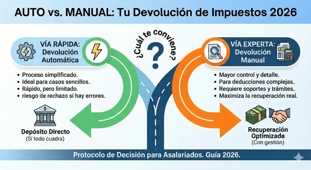 Apoyo Contable y Fiscal - Declaraciones Anuales - Devolución Automática o Manual - Ciudad de México - Devolución Automática vs Devolución Manual 