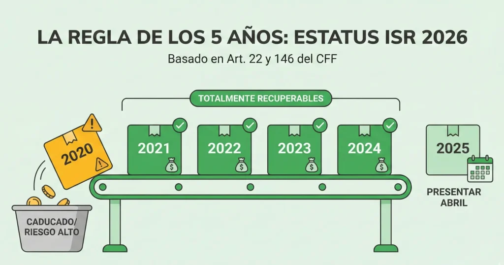 Apoyo Contable y Fiscal - Recuperar ISR de Años Anteriores: ¿Es posible reclamar devoluciones de 2021 a 2025? - Ciudad de México - La Regla de los 5 Años: Lo que dice la Ley