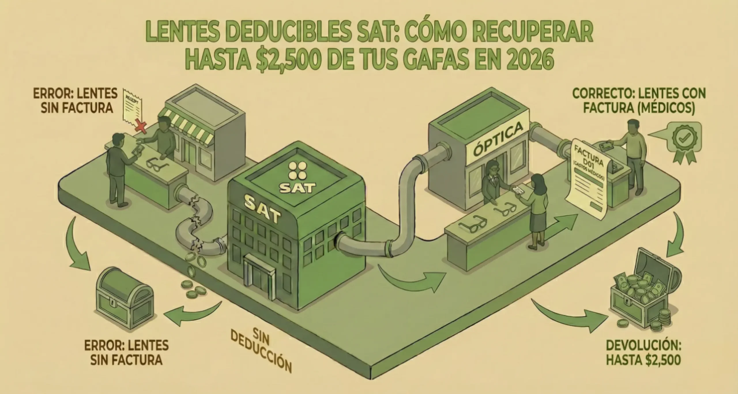 Apoyo Contable y Fiscal - Saldo a Favor SAT - Lentes Deducibles SAT: Cómo recuperar hasta $2,500 de tus gafas en 2026 - Ciudad de México